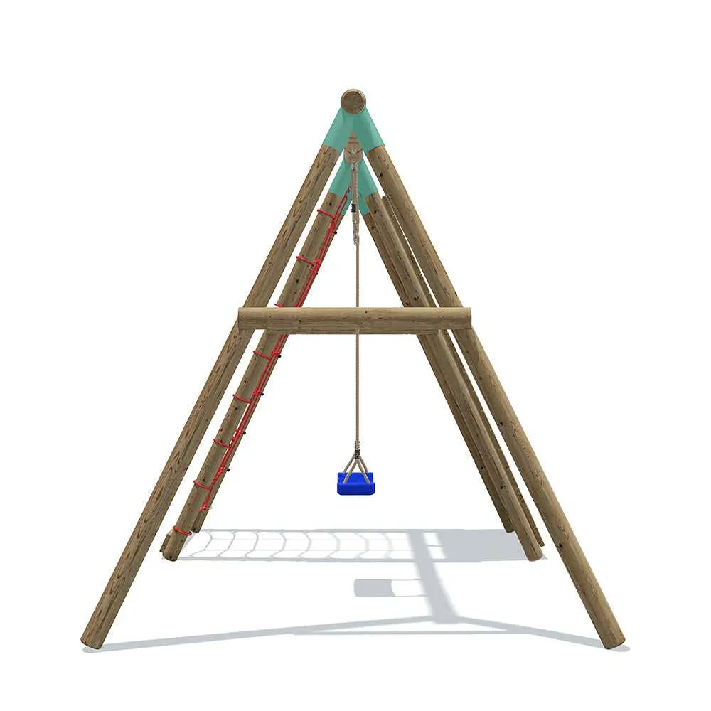 Go Wild Wooden Climber Swing Set