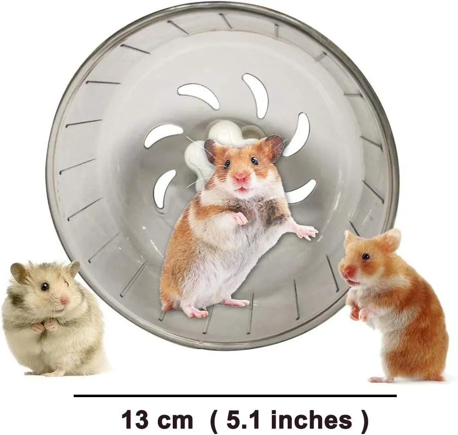 GOLDEAL 5.1 Inches Small Silent Hamster Wheel, Toys for Cage, Super Mute Spinner Exercise Running Wheel for Gerbils or Mice