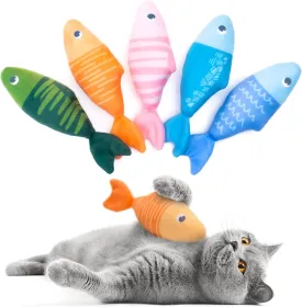 GoodGirl Catnip Filled Long-Lasting Cat Toys 5 Piece Set (Fish)
