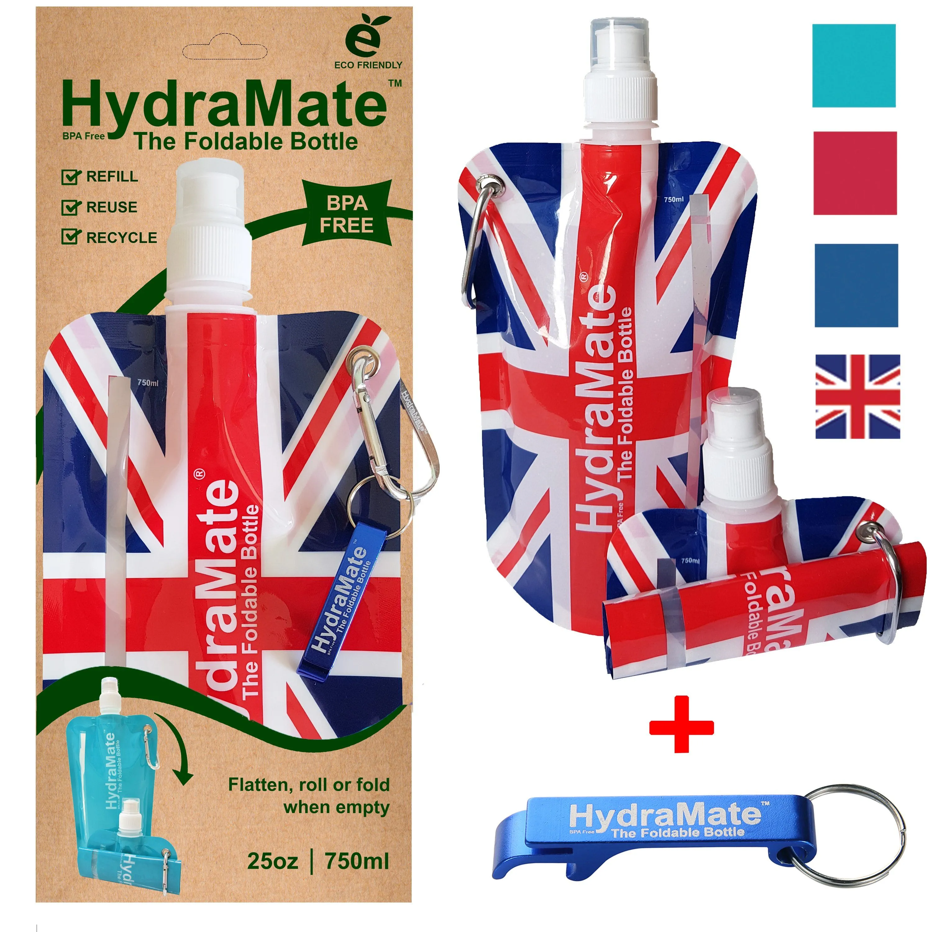 HydraMate Foldable Bottle - Collapsible 750ml