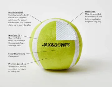 Jax & Bones - 3" Tennis Ball Plush Dog Toy