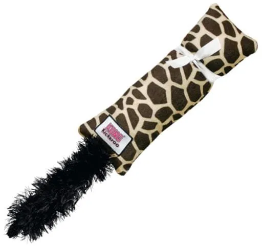 Kong Kickeroo Giraffe Pattern Interactive Plush and Feather Catnip Cat Toy
