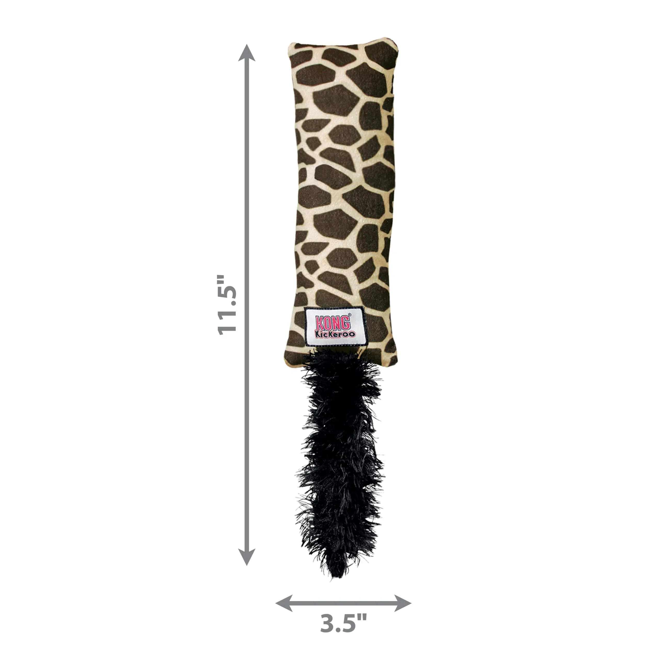 Kong Kickeroo Giraffe Pattern Interactive Plush and Feather Catnip Cat Toy