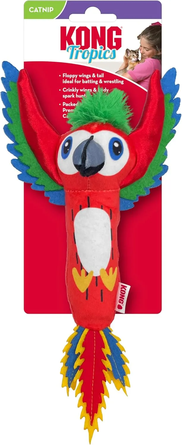 KONG Tropics Floppy Bird with Catnip Assorted Cat Toy