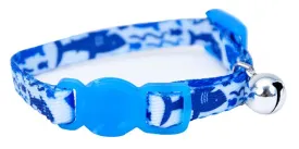 Li'l Pals Adjustable Breakaway Kitten Collar Blue Shark Cat 1pc 5/16x6-8in