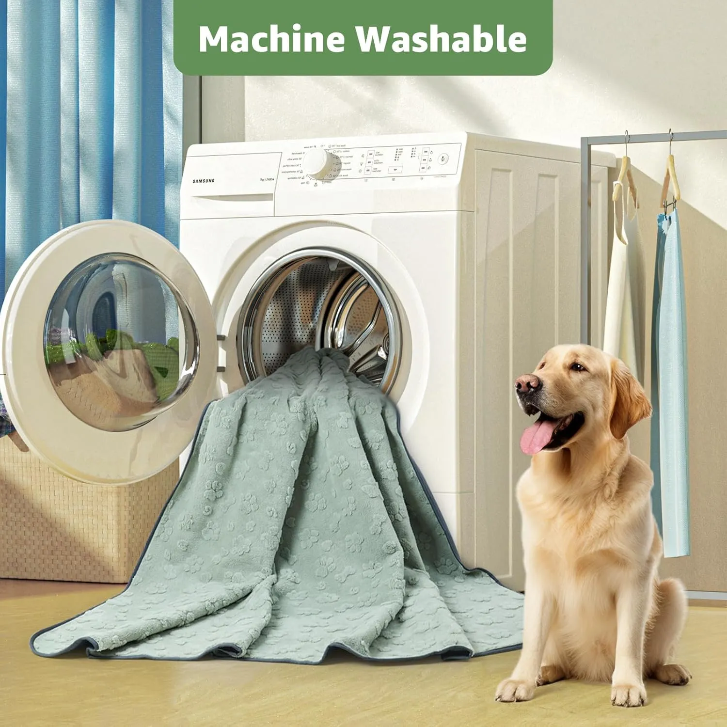 LOOBANI Washable Pee Pads for Dogs: 2 Pack Super Absorbent Reusable Puppy Pads, Leakproof and Waterproof Dog Training Pads Whelping Pads for Potty, Floor, Crate, Couch Bed and Travel, 36"x24"