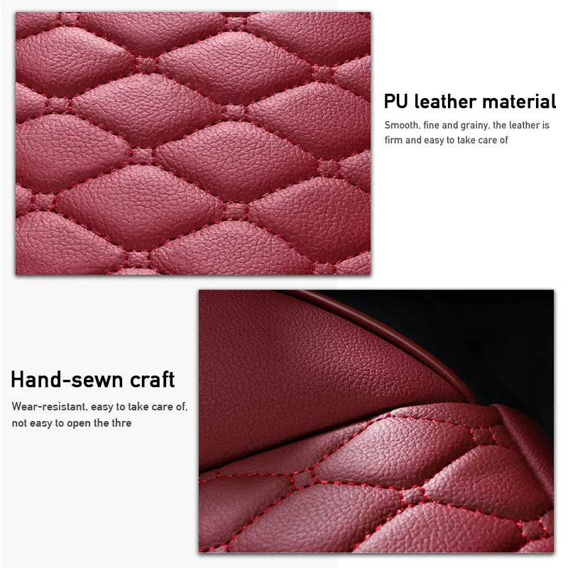 Luxury Leather Car Seat Covers Full Set Universal Auto Seats Cushions