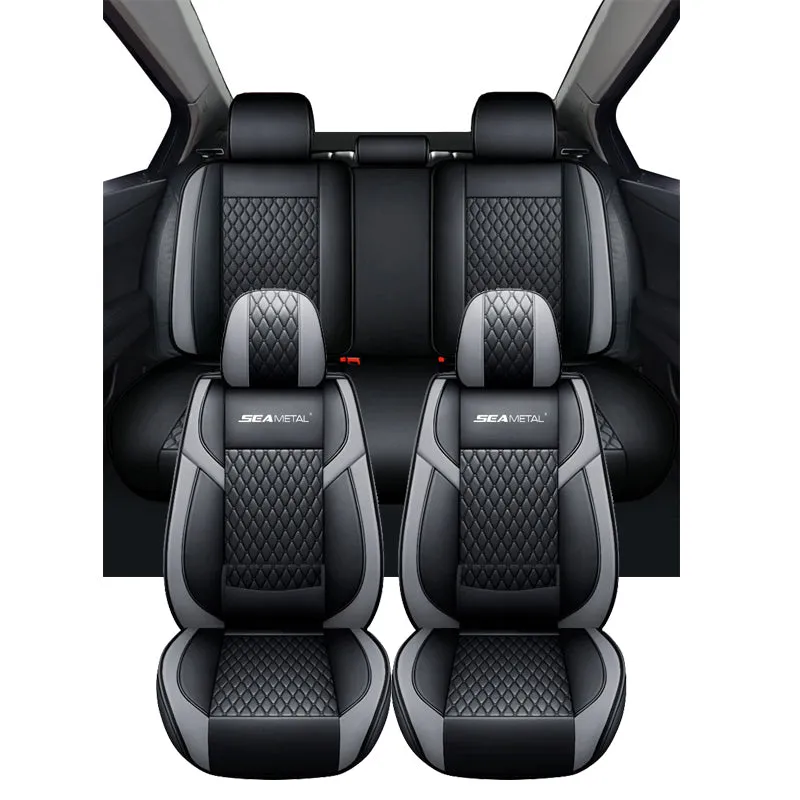 Luxury Leather Car Seat Covers Full Set Universal Auto Seats Cushions