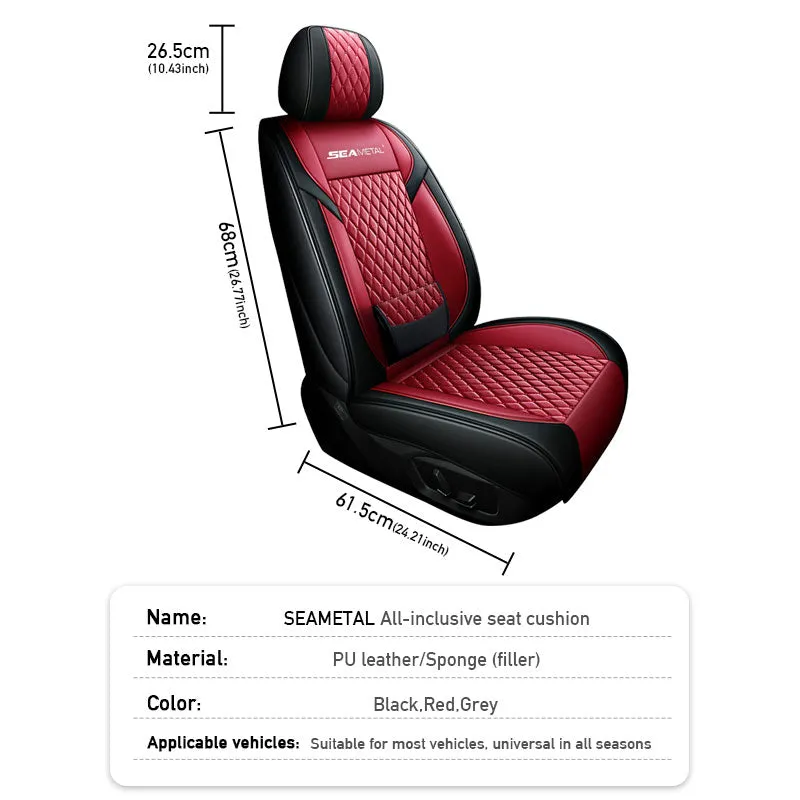 Luxury Leather Car Seat Covers Full Set Universal Auto Seats Cushions