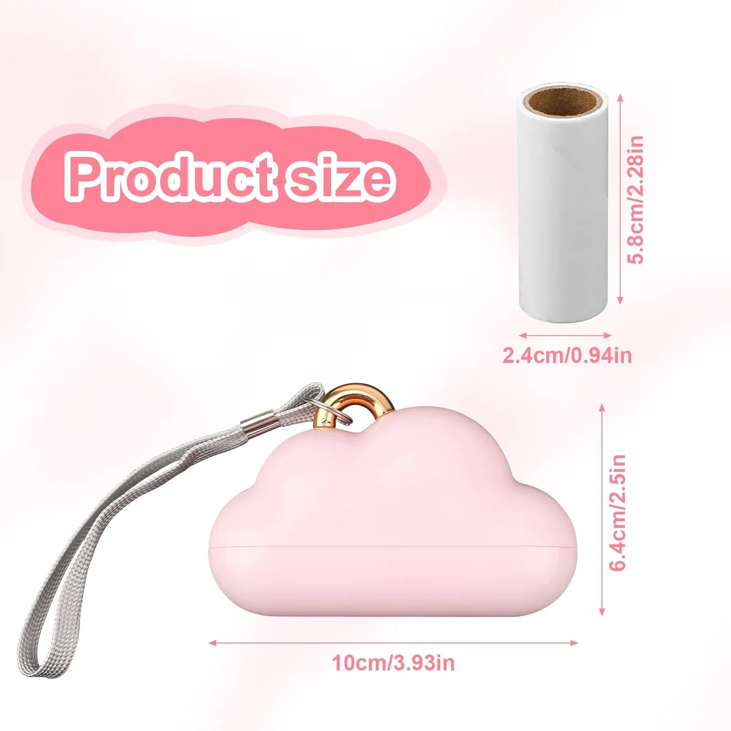 Mini Travel Size Lint Roller, Portable Clothes Lint Roller with 150 Refillable Papers Mini Lint Roller Travel Reusable Remover Pet Hair Lint Roller for Clothes (Pink)