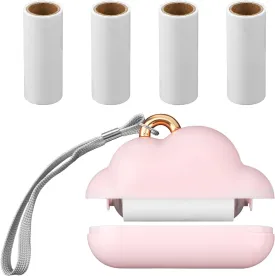 Mini Travel Size Lint Roller, Portable Clothes Lint Roller with 150 Refillable Papers Mini Lint Roller Travel Reusable Remover Pet Hair Lint Roller for Clothes (Pink)