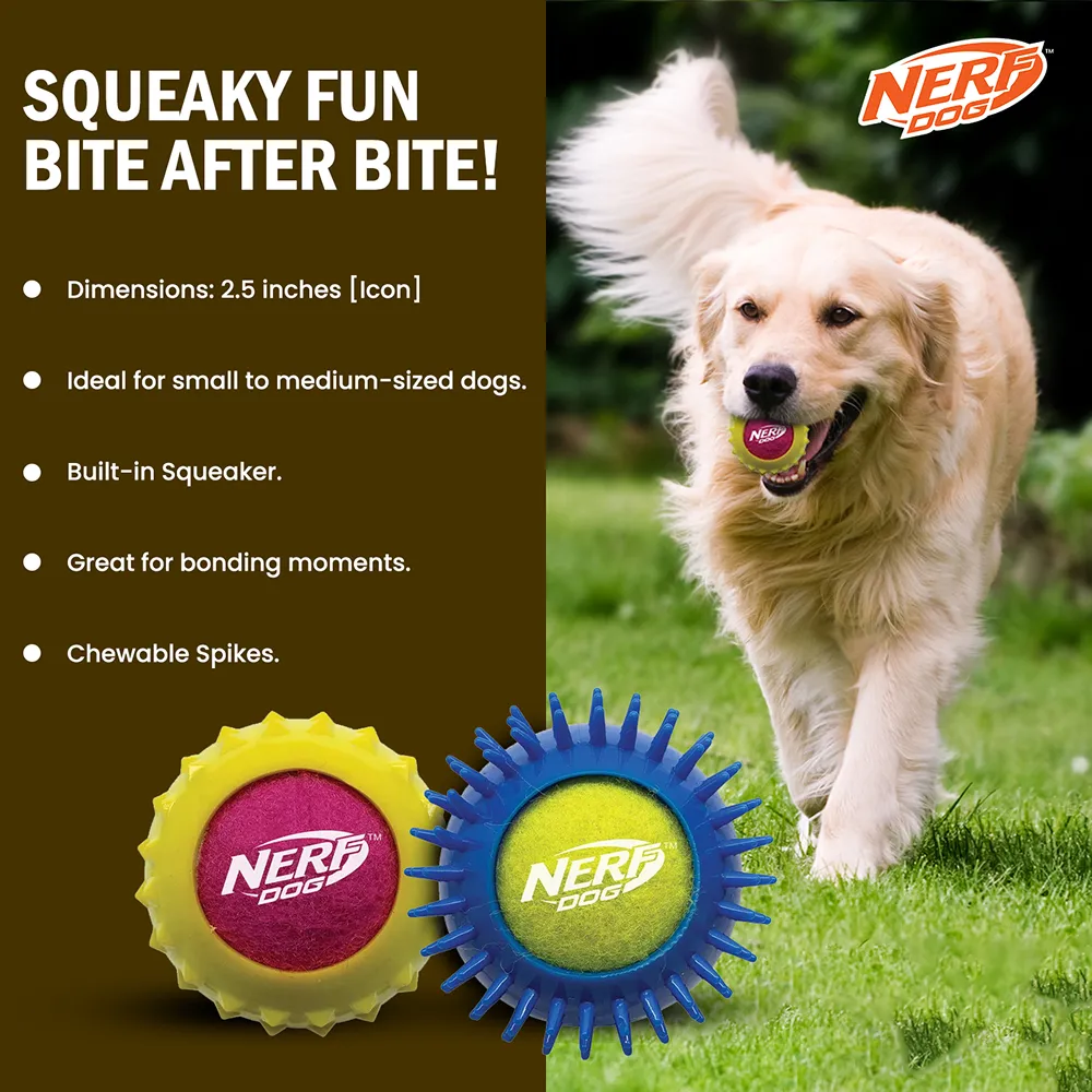 Nerf Dog Squeak Tennis Armor Toy for Dogs
