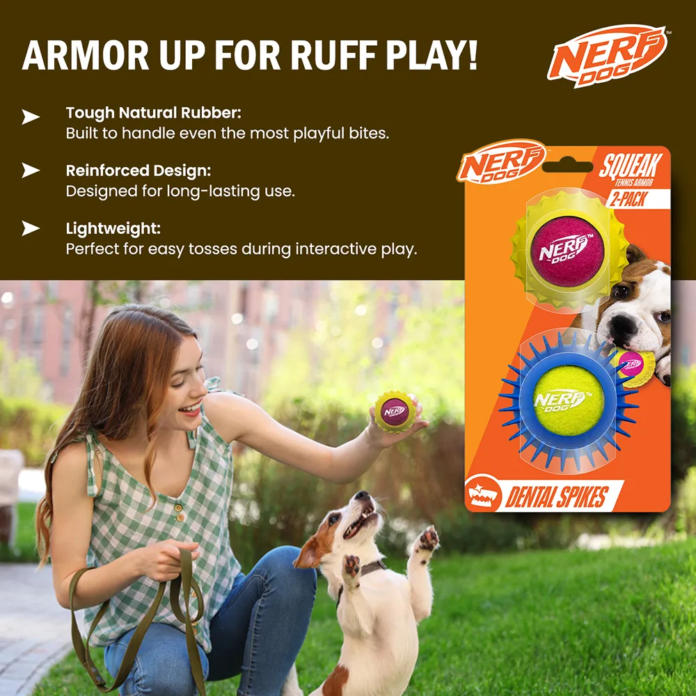 Nerf Dog Squeak Tennis Armor Toy for Dogs