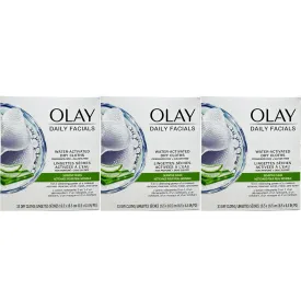 OLAY Daily Gentle Clean 5-in-1 Water Activated Cloths, 33 Count (Pack of 3)