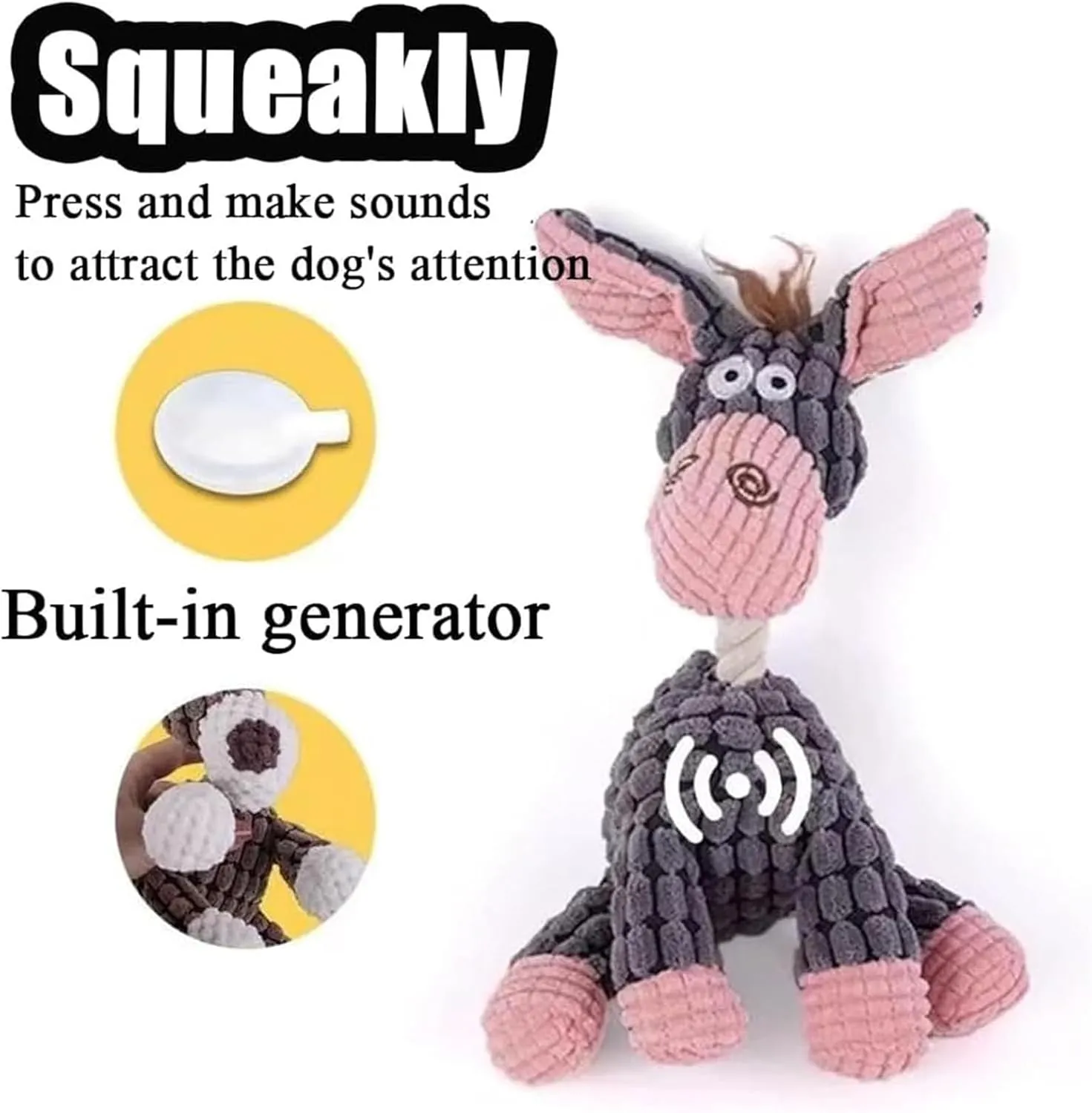 Outfany Bitebuddy, Outfany Bitebuddy Dog Toy, Bite Buddy Chew Toy for Dogs, Indestructible & Tough & Durable, for Aggressive Chewers, Interactive Dog Squeaky Toys (Beige Brown)