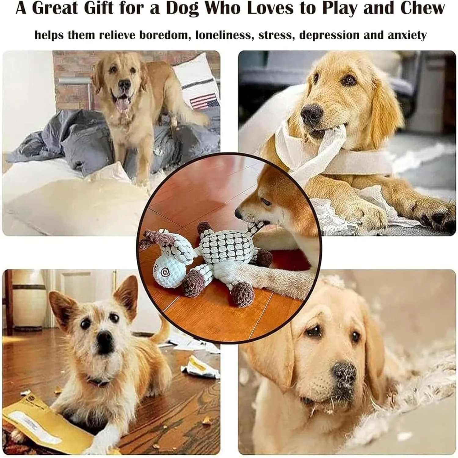 Outfany Bitebuddy, Outfany Bitebuddy Dog Toy, Bite Buddy Chew Toy for Dogs, Indestructible & Tough & Durable, for Aggressive Chewers, Interactive Dog Squeaky Toys (Beige Brown)