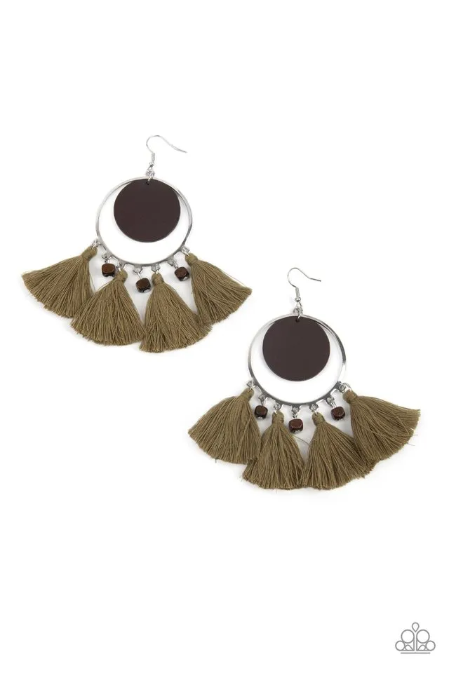 Paparazzi Earring ~ Yacht Bait - Green