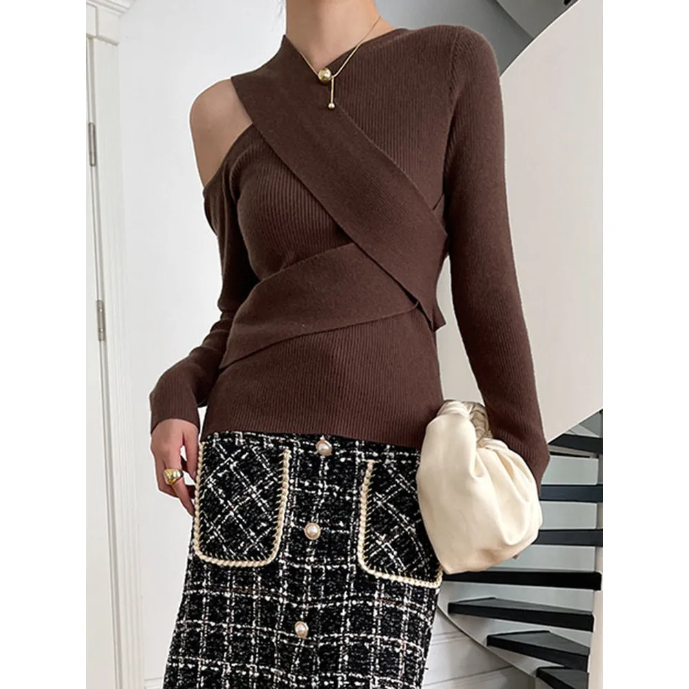 Patchwork  Long Sleeve Knitting Sweater