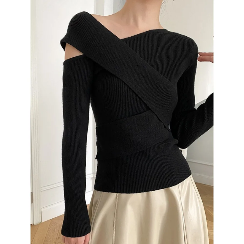 Patchwork  Long Sleeve Knitting Sweater