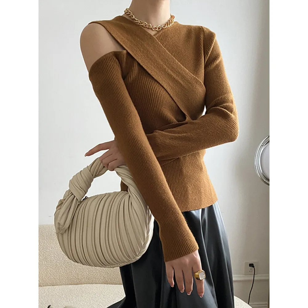 Patchwork  Long Sleeve Knitting Sweater