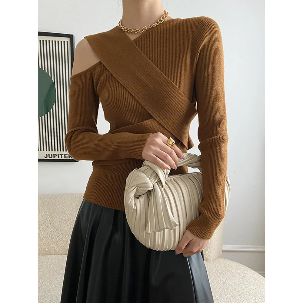 Patchwork  Long Sleeve Knitting Sweater
