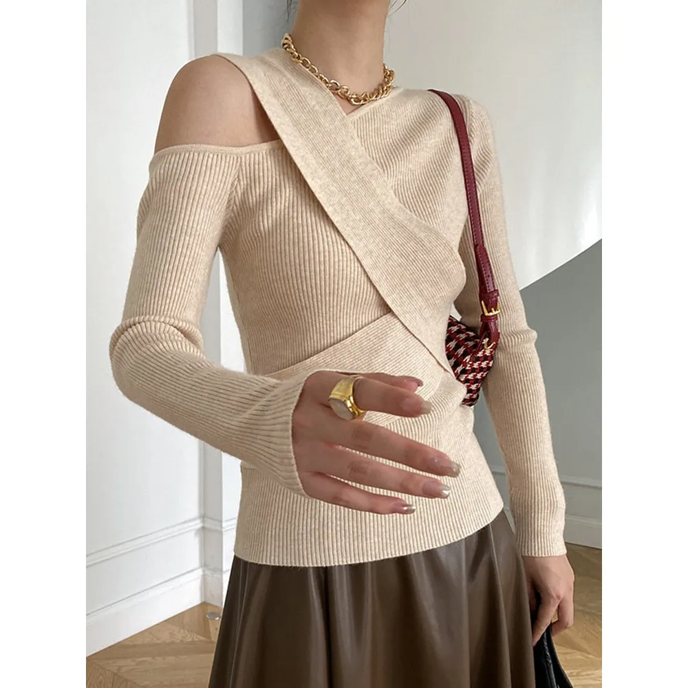 Patchwork  Long Sleeve Knitting Sweater