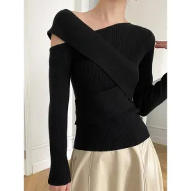 Patchwork  Long Sleeve Knitting Sweater