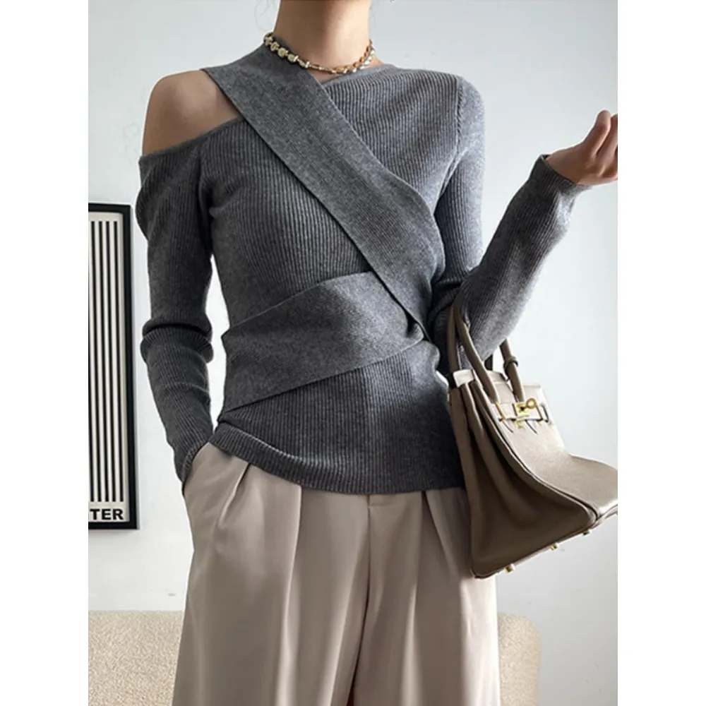 Patchwork  Long Sleeve Knitting Sweater