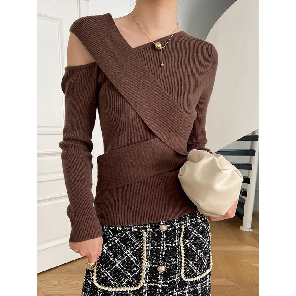 Patchwork  Long Sleeve Knitting Sweater