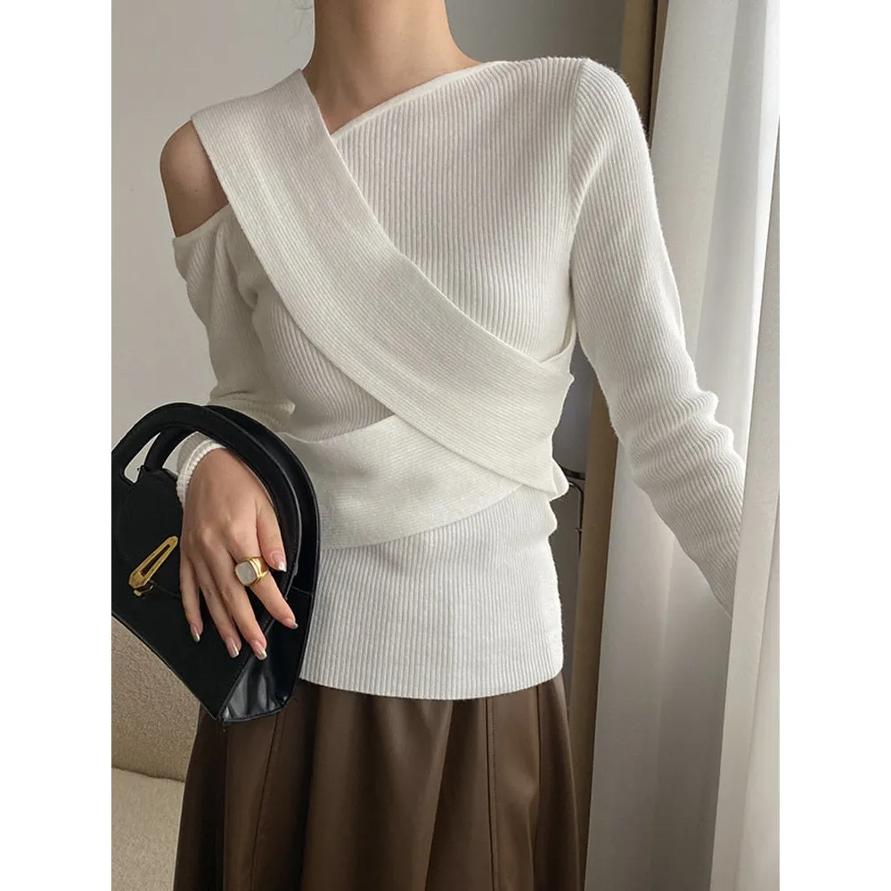 Patchwork  Long Sleeve Knitting Sweater