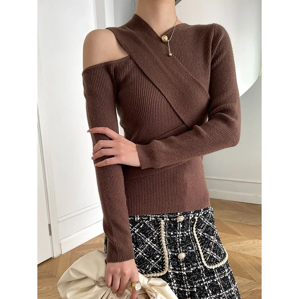 Patchwork  Long Sleeve Knitting Sweater