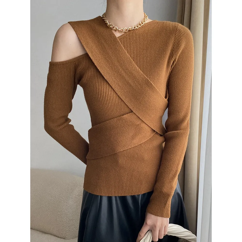 Patchwork  Long Sleeve Knitting Sweater