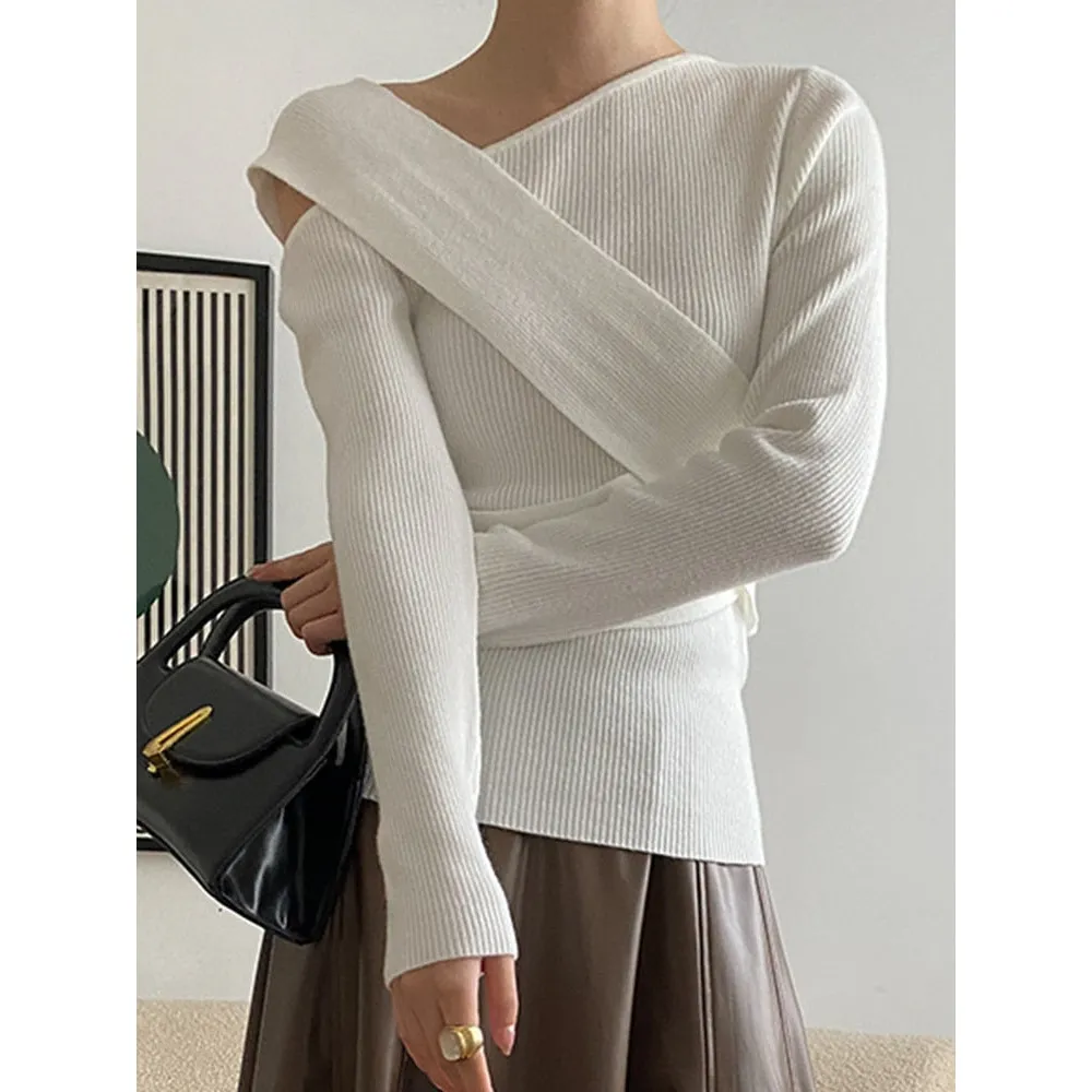 Patchwork  Long Sleeve Knitting Sweater