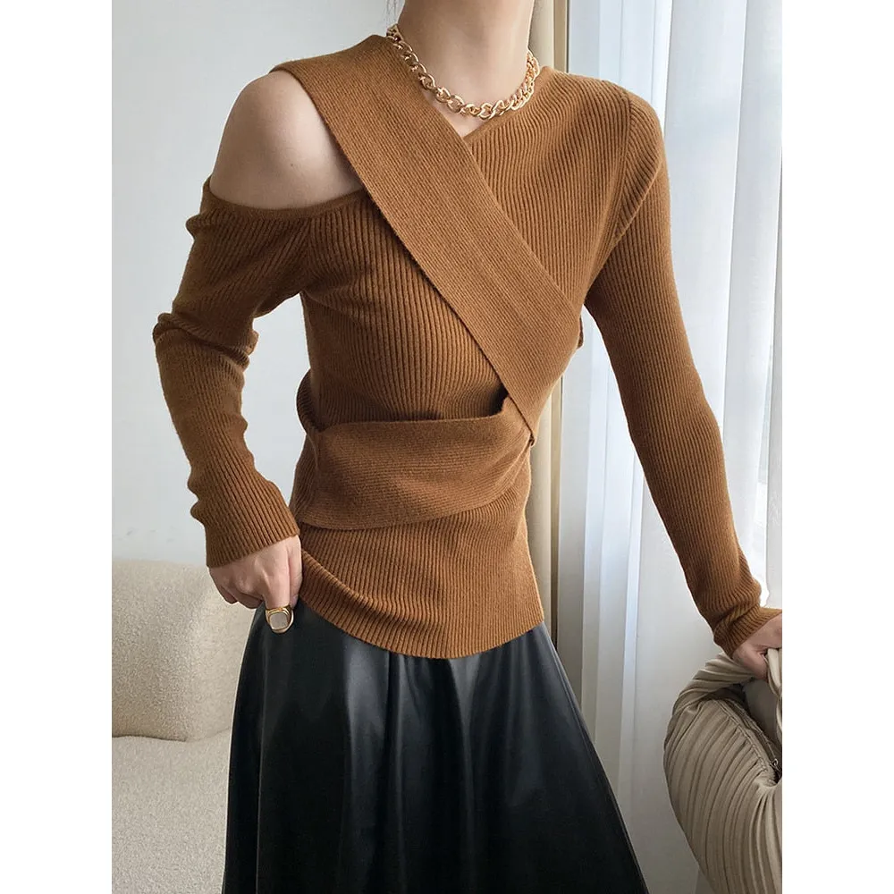 Patchwork  Long Sleeve Knitting Sweater
