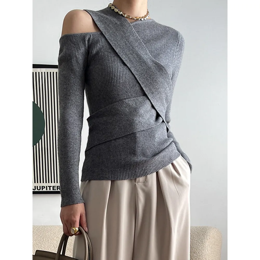 Patchwork  Long Sleeve Knitting Sweater