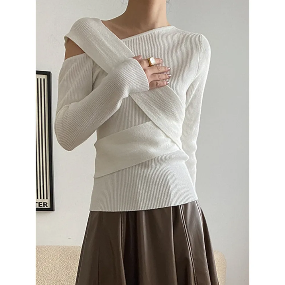 Patchwork  Long Sleeve Knitting Sweater