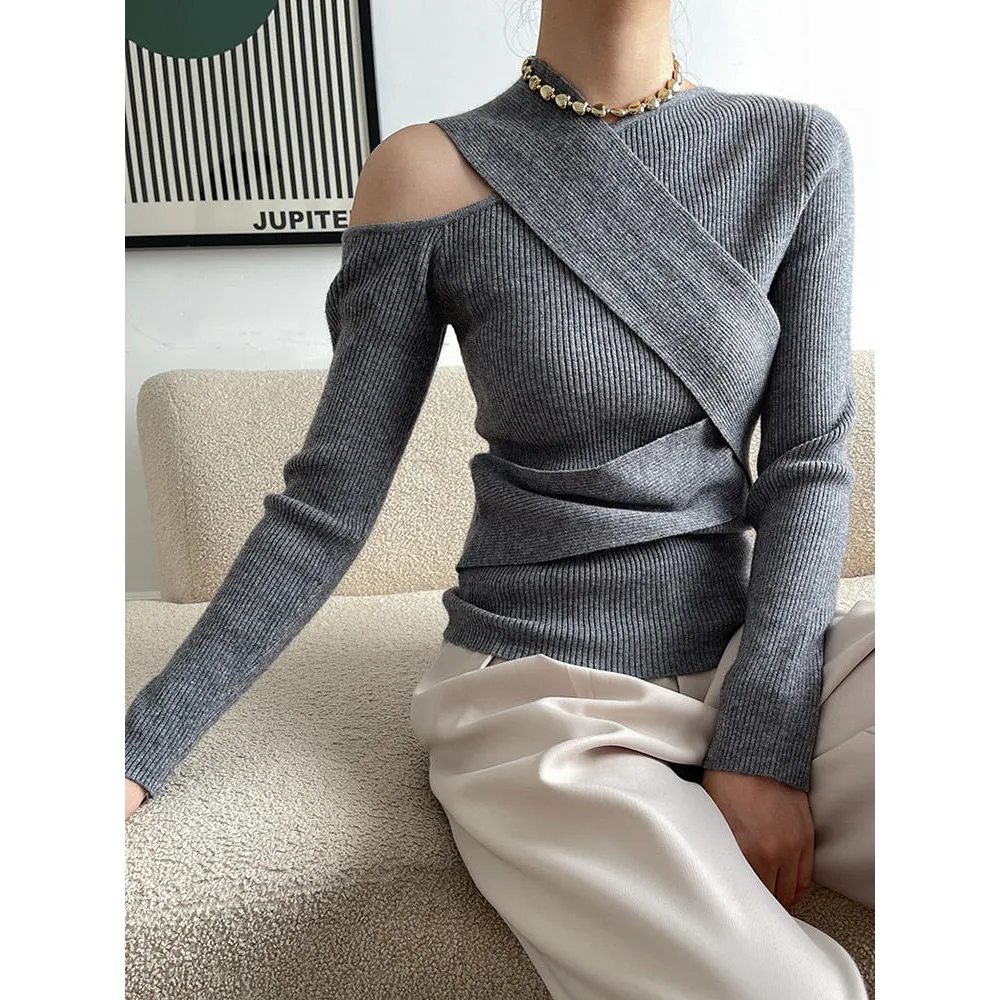 Patchwork  Long Sleeve Knitting Sweater