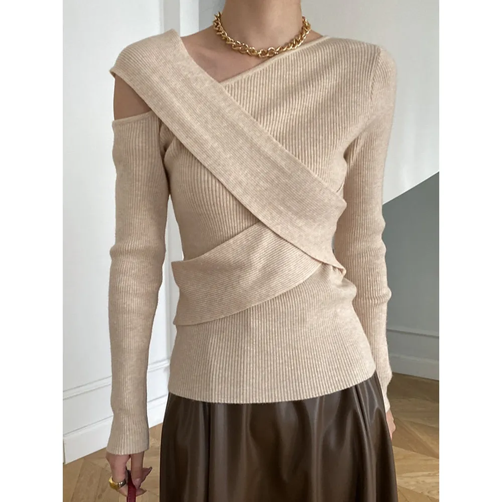 Patchwork  Long Sleeve Knitting Sweater