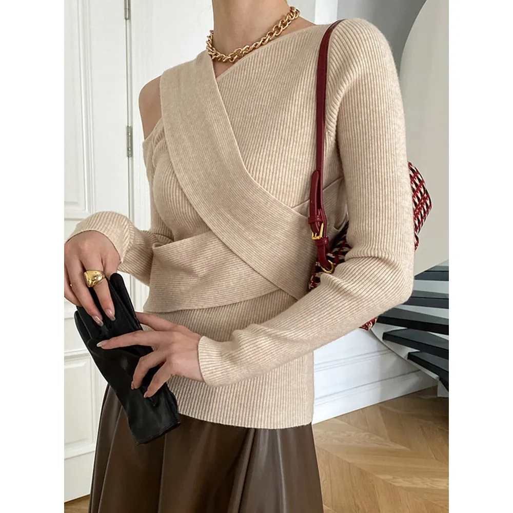 Patchwork  Long Sleeve Knitting Sweater