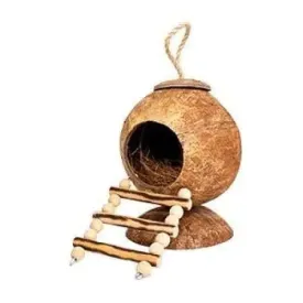 Penn-Plax Coconut Hut Habitat - Toy and Home for Hamsters