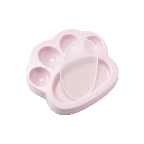 Pet Dream House PAW 2-in-1 Mini Slow Feeder Dish & Lick Mat for Cats and Small Dogs Baby Pink