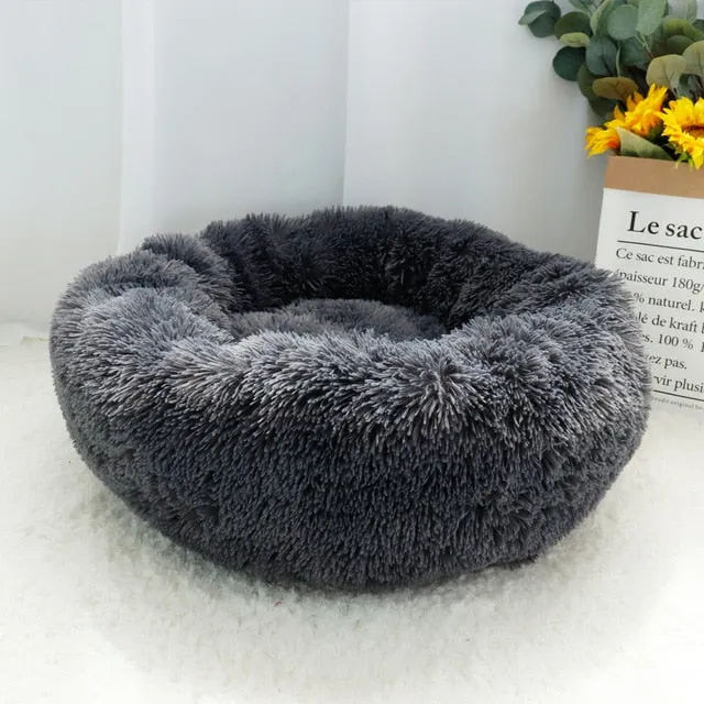 Pet Warm Fleece Round Long Plush Soft Sofa Cushion Mats
