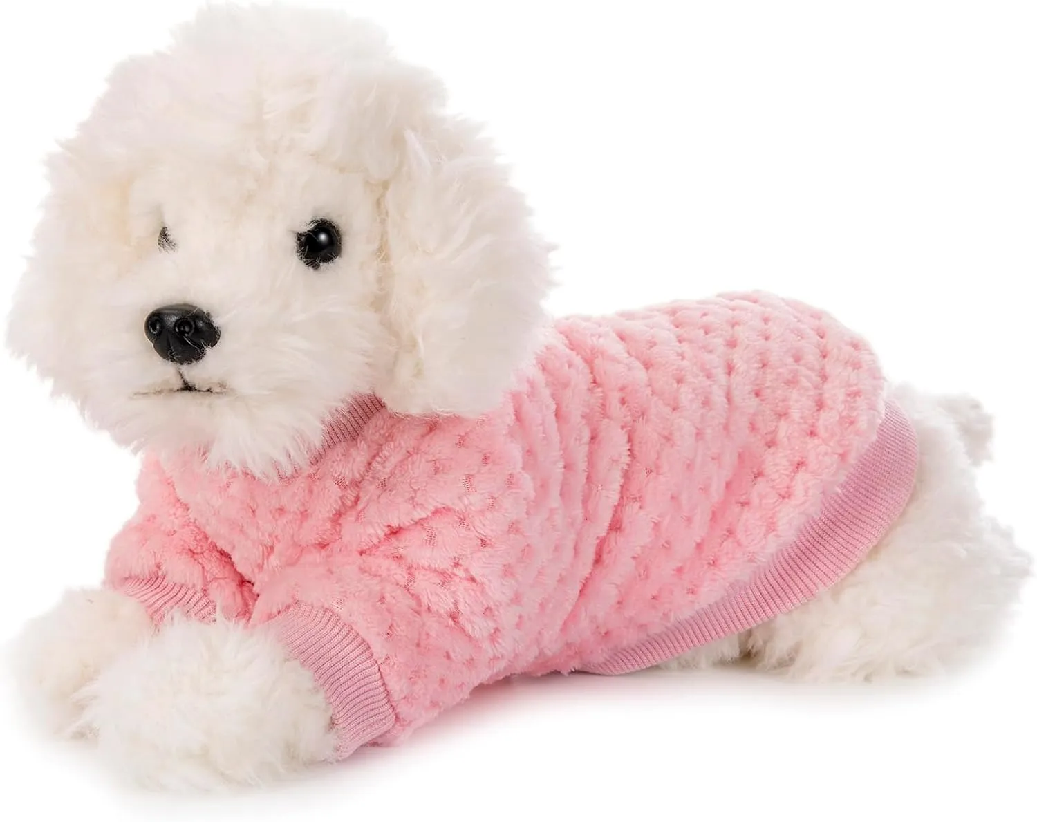POMIU Dog Sweater, Dog Sweaters for Small Medium Dogs or Cat, Warm Soft Flannel Pet Clothes for Dogs Girl or Boy, Dog Shirt Coat Jacket (Coat Pink Purple, XX-Small)