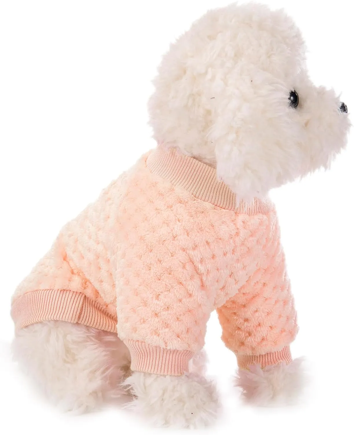 POMIU Dog Sweater, Dog Sweaters for Small Medium Dogs or Cat, Warm Soft Flannel Pet Clothes for Dogs Girl or Boy, Dog Shirt Coat Jacket (Peach Purple Rose, XX-Small)