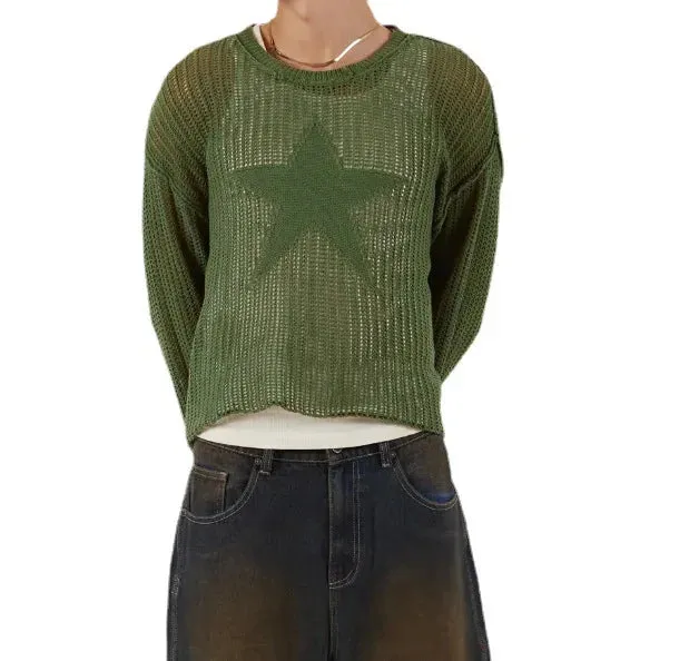 Pull en Maille Ajourée Y2K Stargaze