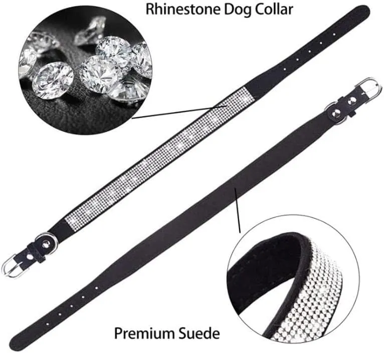 Rhinestone Dog Collar for Small Dogs, Bling Diamond Fancy Crystal Glitter Pretty Jewel Pet Puppy Collars for XXS XS Small Medium Large Breed Girl Dogs Female Cats Kitten, Purple XXSmall