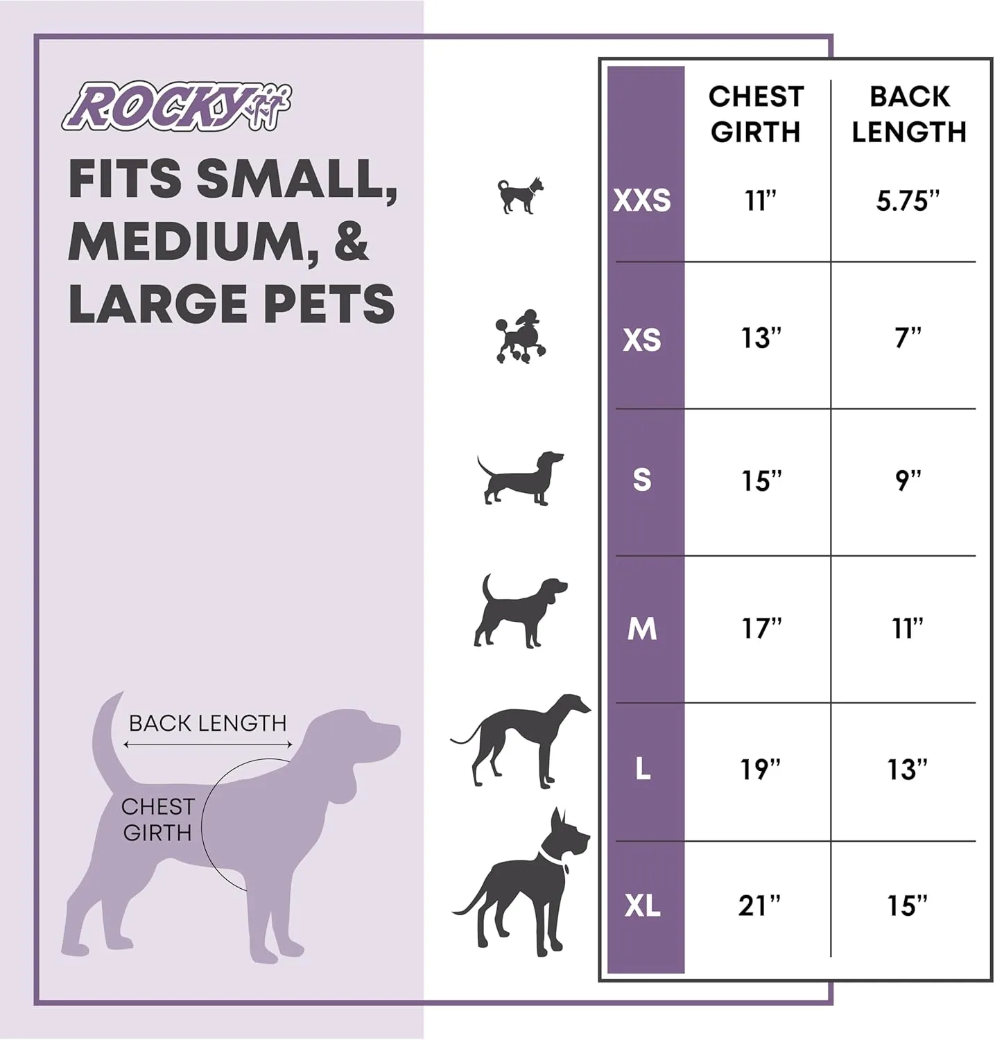 Rocky Thermal Jacket Clothes Fleece Lined Sweater for Dogs, Puppies, Warm Coat Bodysuit Onesie One Piece Vest Pet Jammies with Leg Warmers for Small, Medium, Large Dogs Cats (Navy, Large)