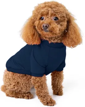 Rocky Thermal Jacket Clothes Fleece Lined Sweater for Dogs, Puppies, Warm Coat Bodysuit Onesie One Piece Vest Pet Jammies with Leg Warmers for Small, Medium, Large Dogs Cats (Navy, Large)