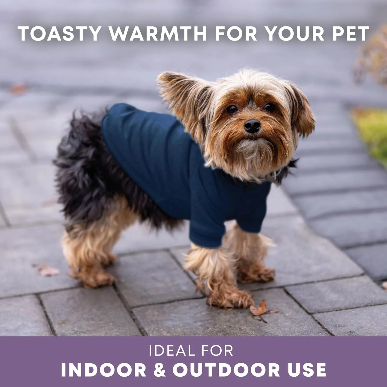 Rocky Thermal Jacket Clothes Fleece Lined Sweater for Dogs, Puppies, Warm Coat Bodysuit Onesie One Piece Vest Pet Jammies with Leg Warmers for Small, Medium, Large Dogs Cats (Navy, Large)