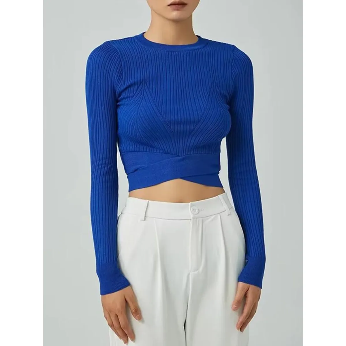 Round Neck Knitted Pullover
